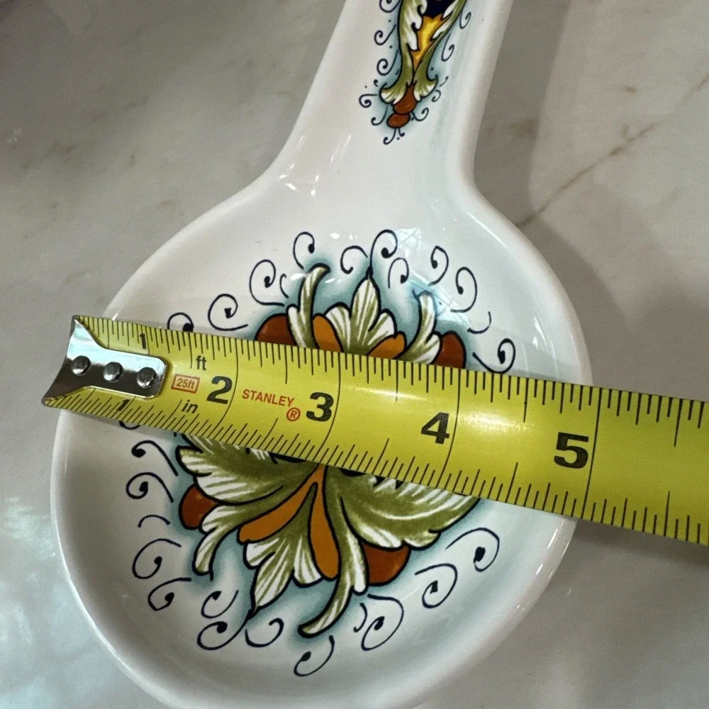 Nova Deruta Spoon Rest And Crock  Made In Italy Hand painted